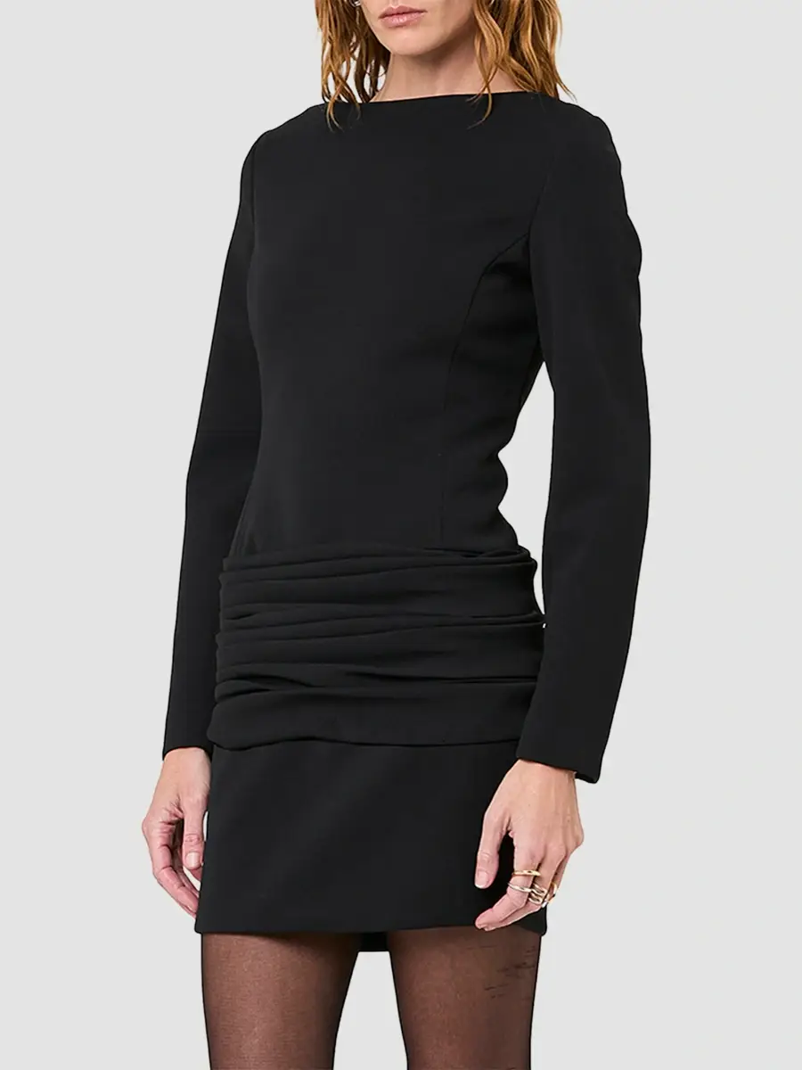 Nicholas the Label Women's Olivia Boatneck Ruched Mini Dress | Thumbnail 5 Nicholas the Label Women's Olivia Boatneck Ruched Mini Dress | Thumbnail 5