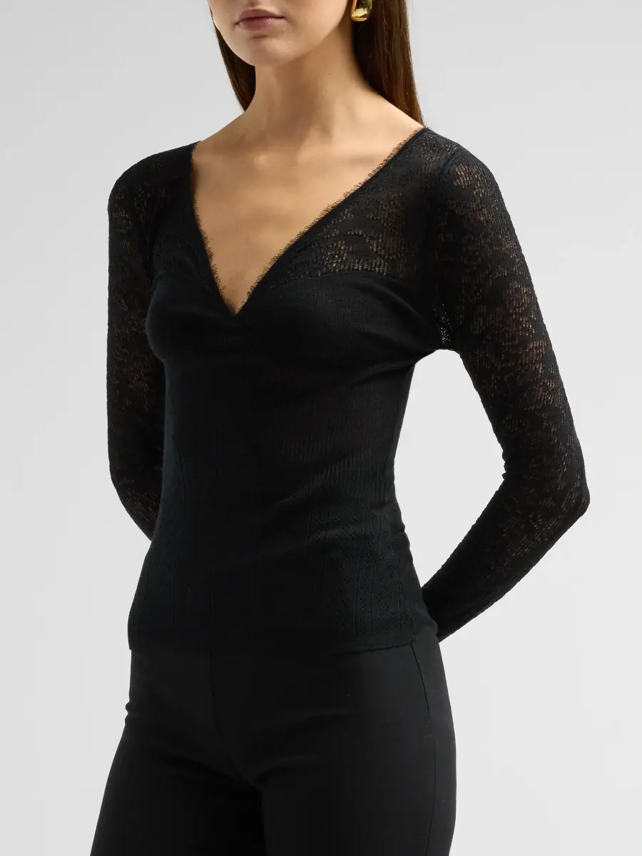 Zimmermann Women's Pointelle Lace V-Neck Top | Thumbnail 4 Zimmermann Women's Pointelle Lace V-Neck Top | Thumbnail 4