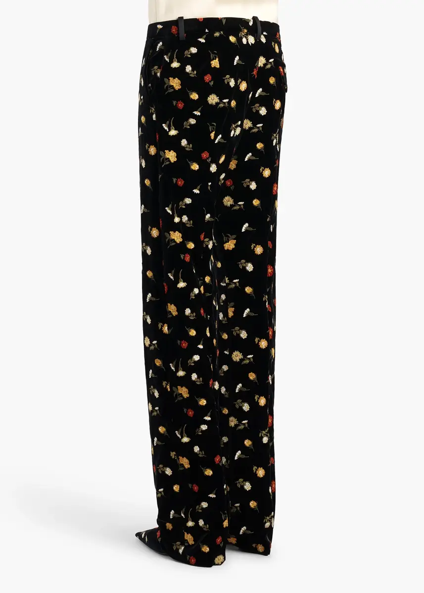 Khaite Han Pant In Black Flower Embroidery | Thumbnail 4