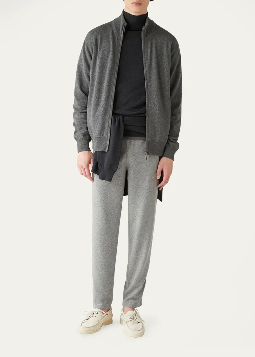 Loro Piana Men's Baby Cashmere Full-Zip Sweater | Thumbnail 2 Loro Piana Men's Baby Cashmere Full-Zip Sweater | Thumbnail 2