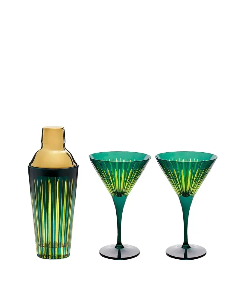 L'Objet Prism Cocktail Shaker & Martini Glass Set