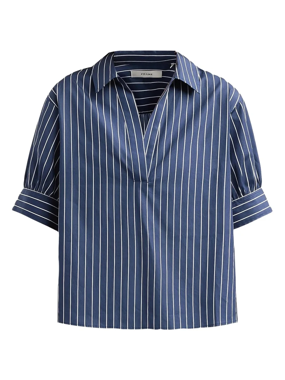 The Popover Striped Cotton Top The Popover Striped Cotton Top