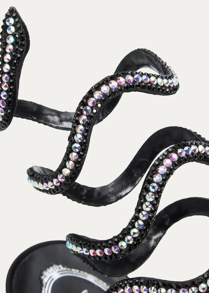 René Caovilla 105mm Embellished Satin Snake-Wrap Sandals | Thumbnail 5 René Caovilla 105mm Embellished Satin Snake-Wrap Sandals | Thumbnail 5