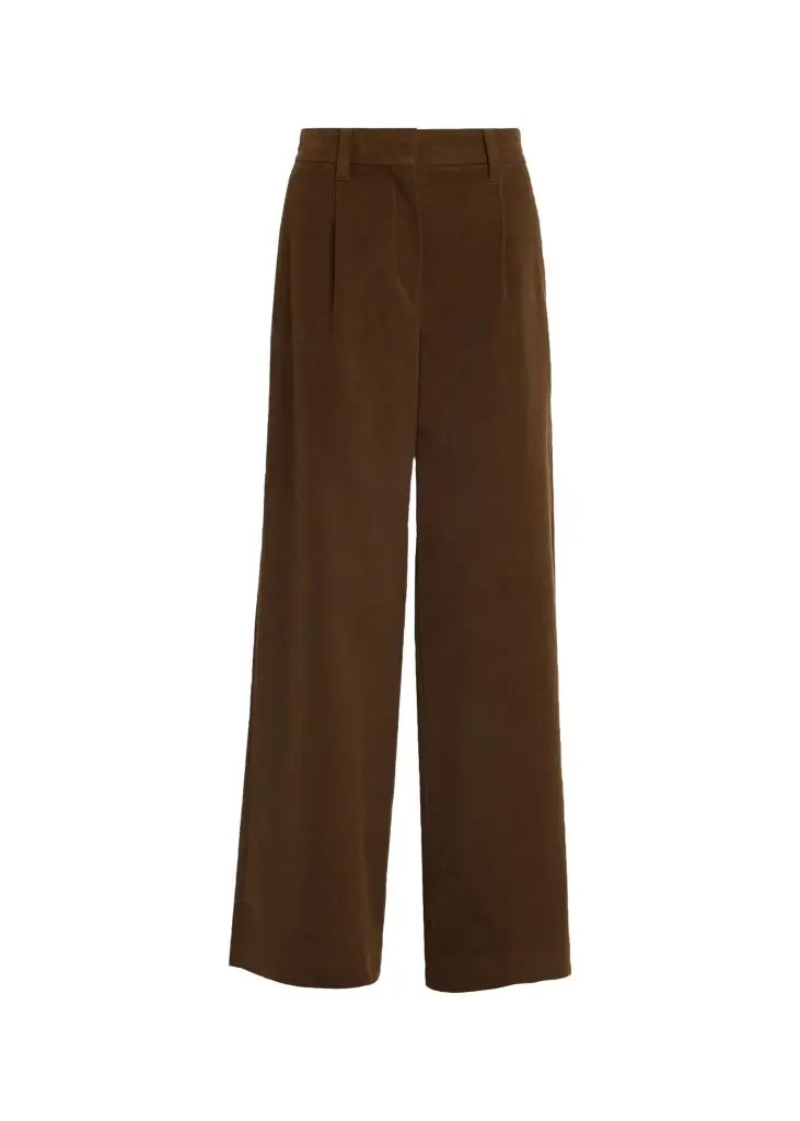 Pleated Stretch Moleskin Wide-Leg Trousers Pleated Stretch Moleskin Wide-Leg Trousers