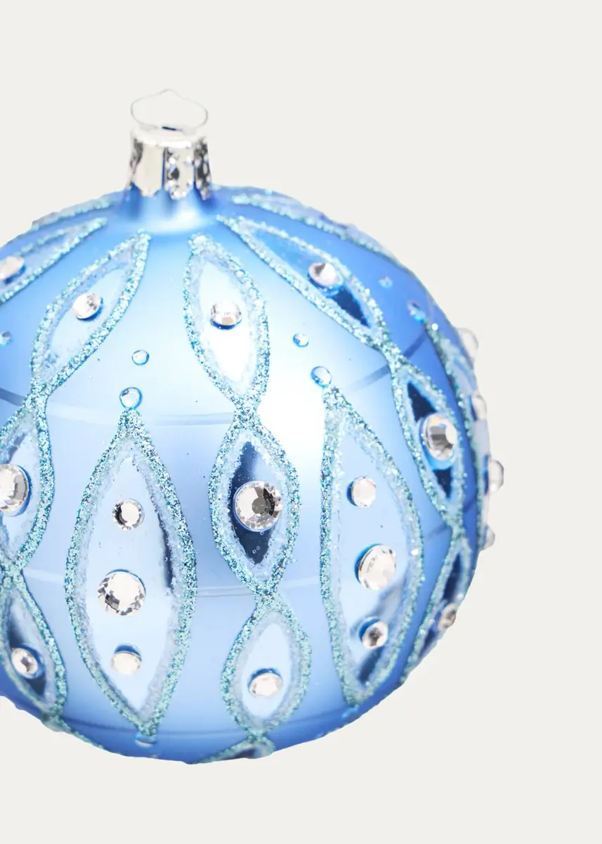 Bergdorf Goodman Rhinestone Blue Ball Christmas Ornament | Thumbnail 2