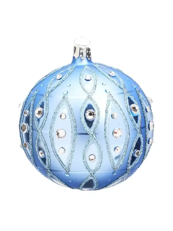 Bergdorf Goodman Rhinestone Blue Ball Christmas Ornament