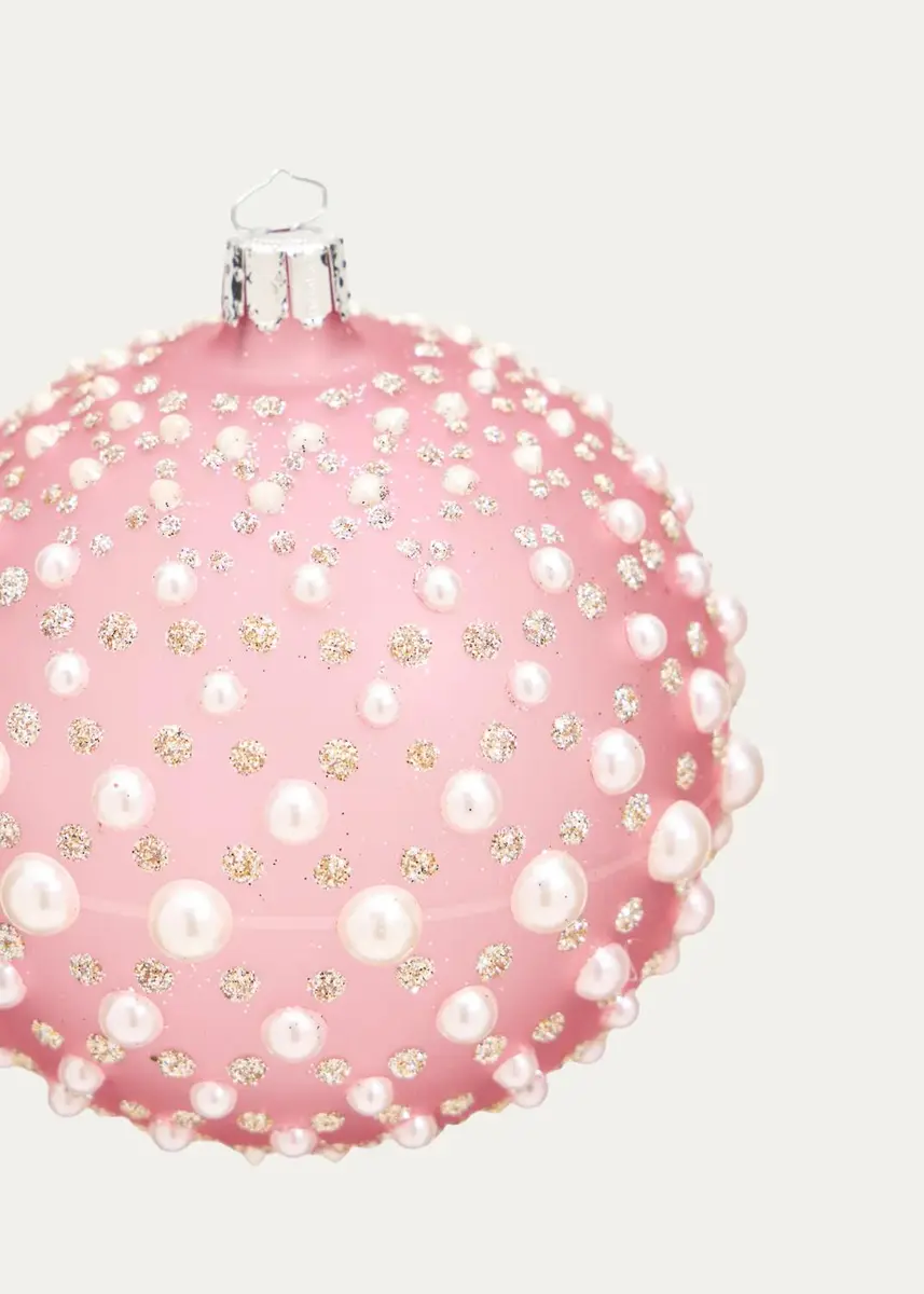 Bergdorf Goodman Pearly & Glitter-Embellished Pink Ball Christmas Ornament | Thumbnail 2 Bergdorf Goodman Pearly & Glitter-Embellished Pink Ball Christmas Ornament | Thumbnail 2