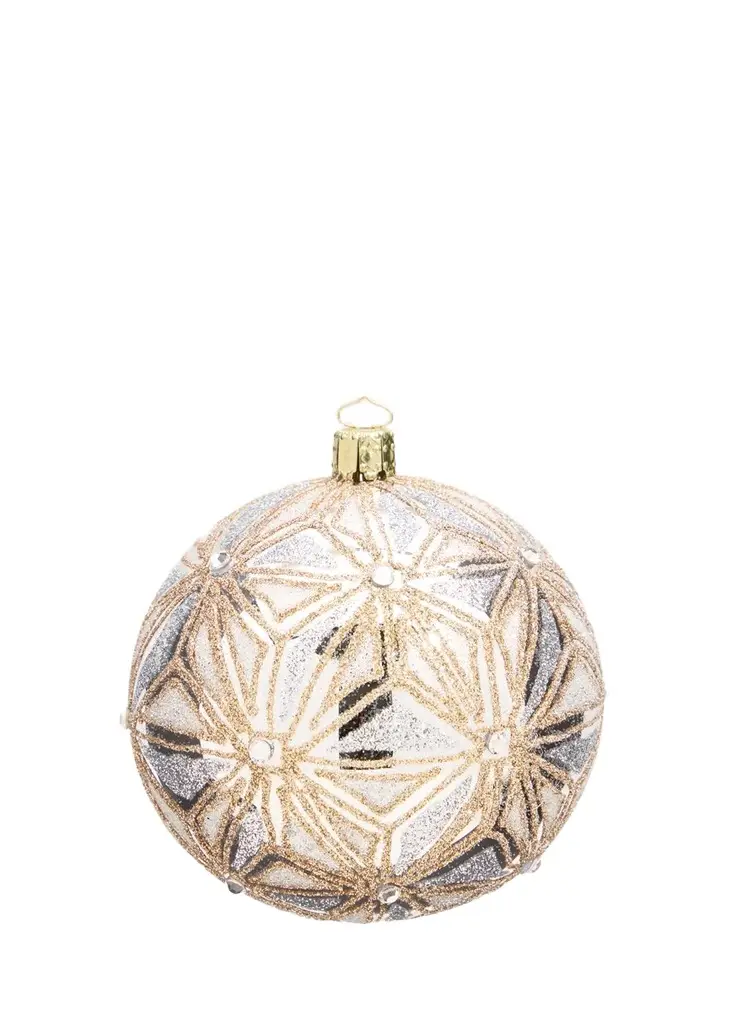 Fuchsia Art Deco Ball Christmas Ornament