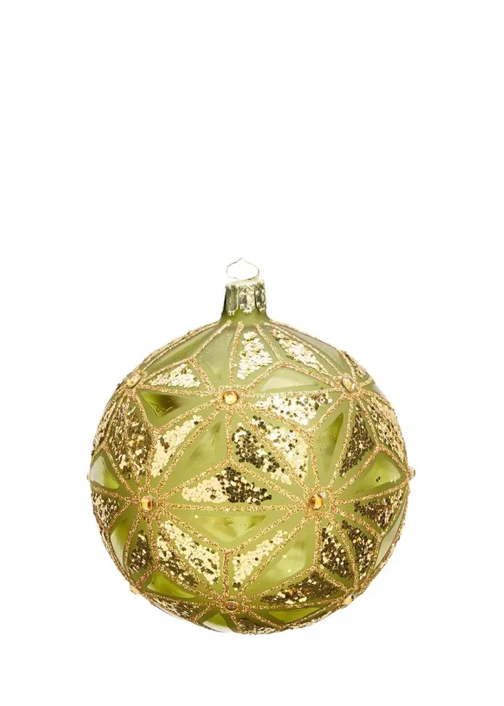 Deco Glitter-Embellished Green Ball Christmas Ornament Deco Glitter-Embellished Green Ball Christmas Ornament