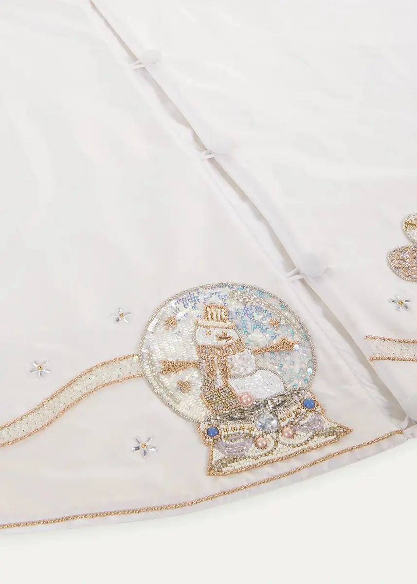 Kim Seybert Snowglobe Waltz Beaded Tree Skirt | Thumbnail 2 Kim Seybert Snowglobe Waltz Beaded Tree Skirt | Thumbnail 2