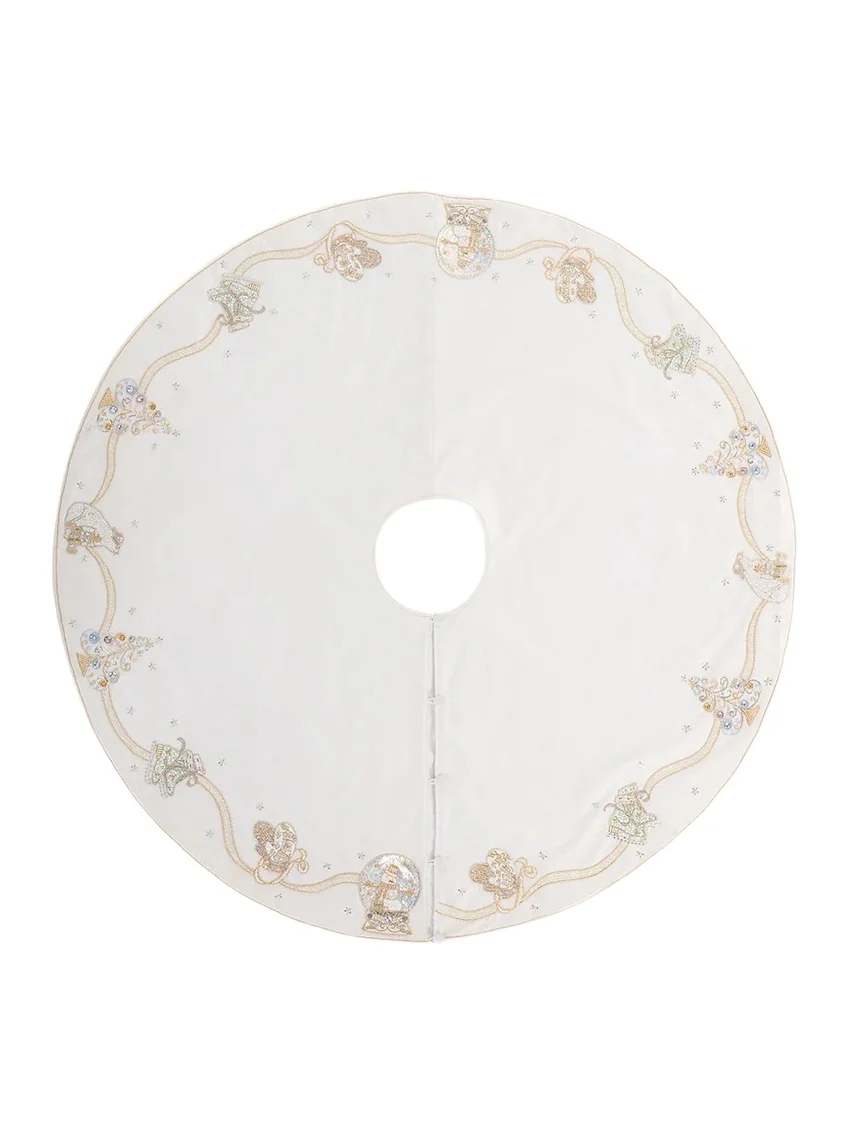 Kim Seybert Snowglobe Waltz Beaded Tree Skirt