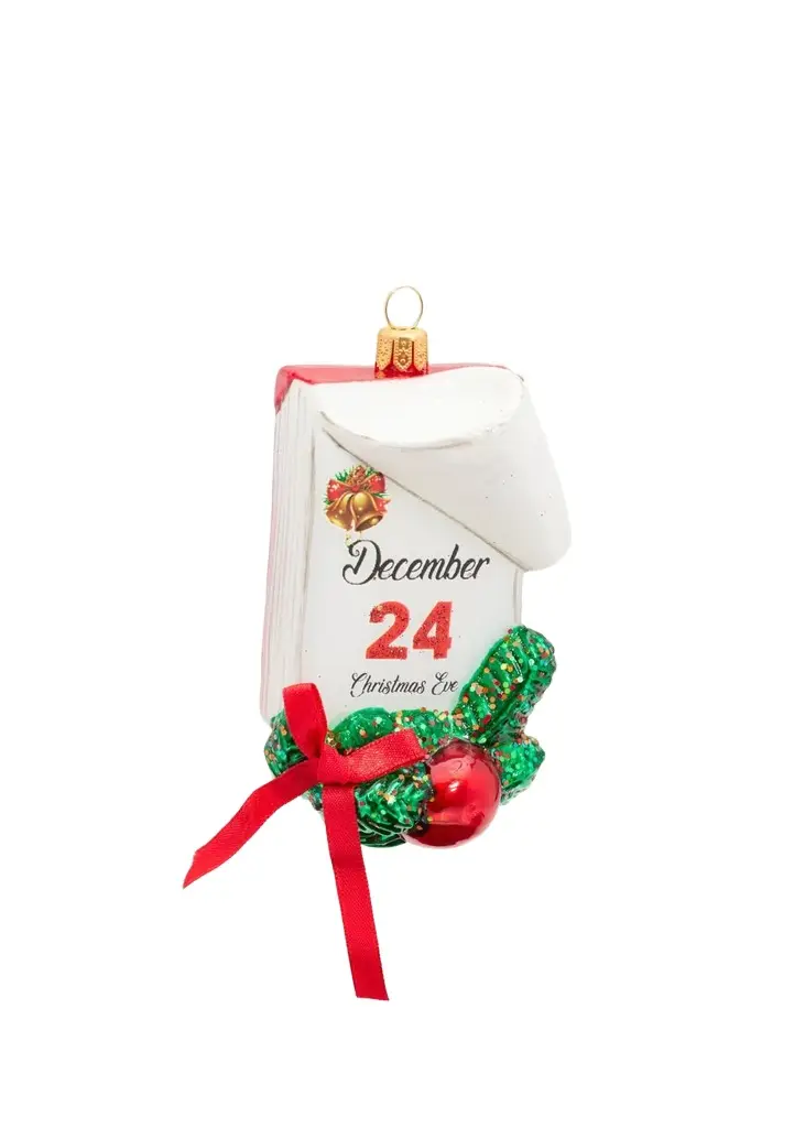 Christmas Eve Calendar Glass Ornament Christmas Eve Calendar Glass Ornament