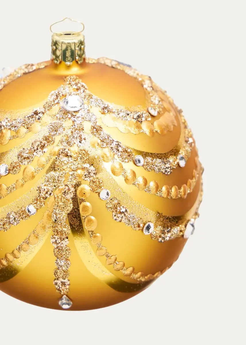 Bergdorf Goodman Glittery Gold Chandelier-Style Ball Christmas Ornament | Thumbnail 2