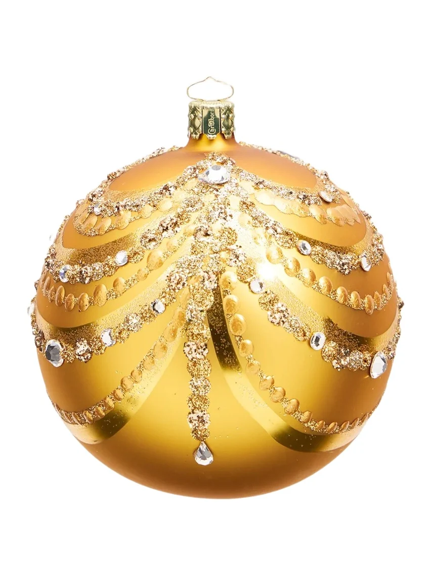 Bergdorf Goodman Glittery Gold Chandelier-Style Ball Christmas Ornament
