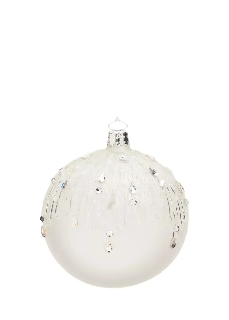 Bergdorf Goodman Rhinestone Frost Ball Christmas Ornament