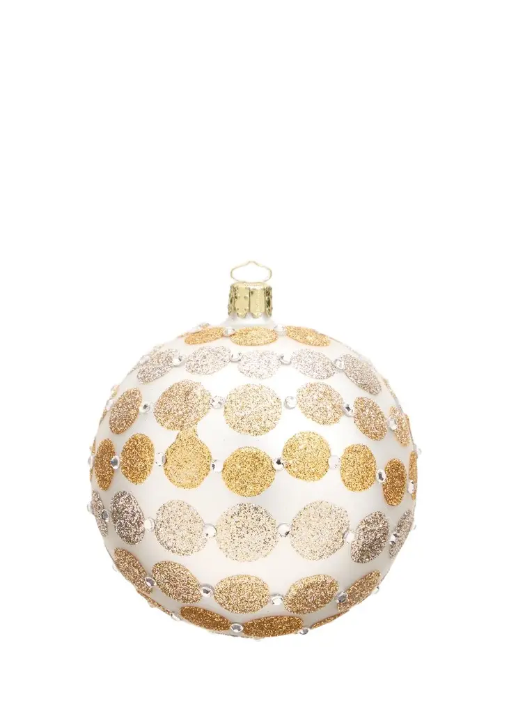 Large Glitter Polka Dot Ball Christmas Ornament