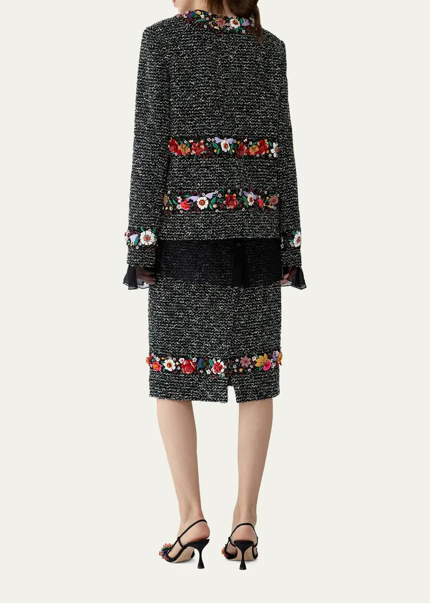 Carolina Herrera Embroidered Tweed Jacket | Thumbnail 3