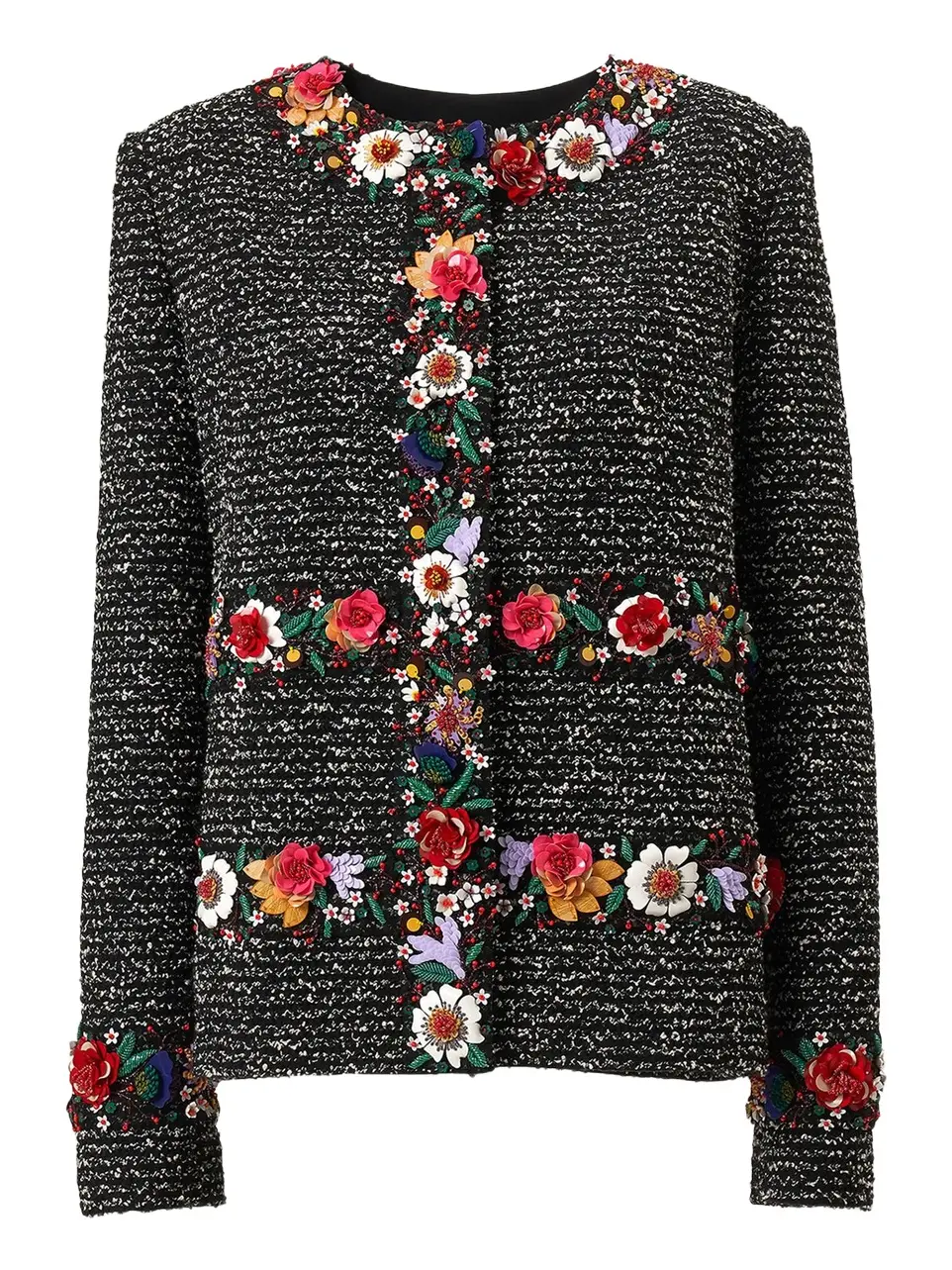 Carolina Herrera Embroidered Tweed Jacket