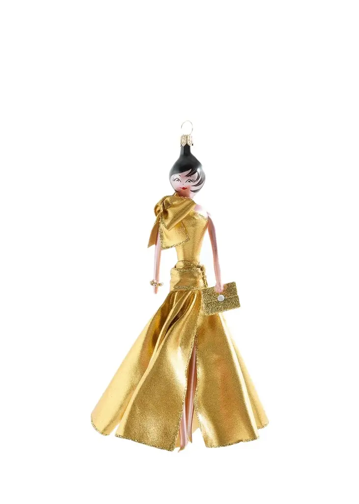 Fashionista in Gold Gown Christmas Ornament Fashionista in Gold Gown Christmas Ornament