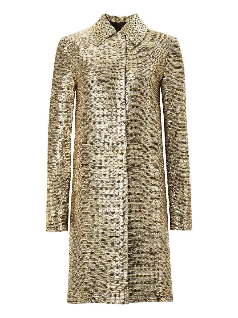 Metallic Embellished Long Sleeve Coat