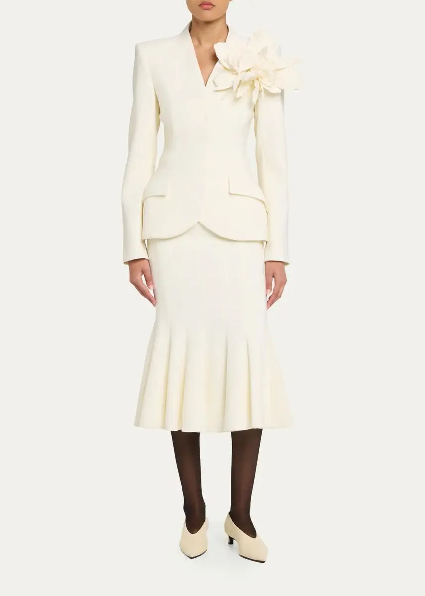 Sergio Hudson Stretch Crepe Midi Tulip Skirt | Thumbnail 2 Sergio Hudson Stretch Crepe Midi Tulip Skirt | Thumbnail 2