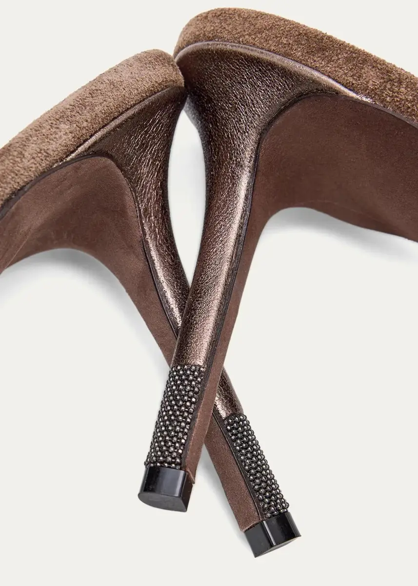 Brunello Cucinelli 80MM Leather Slingback Pumps | Thumbnail 5