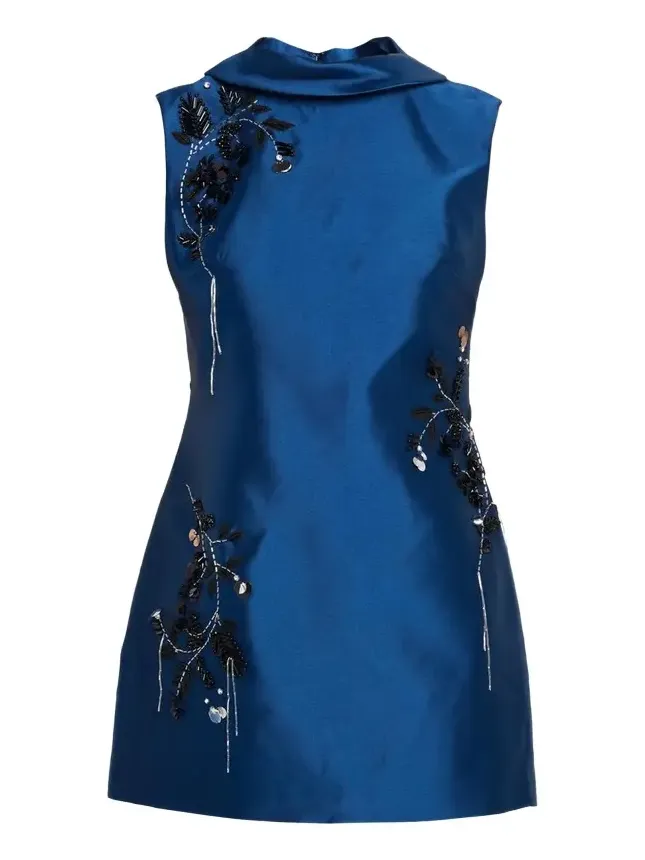 Renza Embellished Satin Mini Dress Renza Embellished Satin Mini Dress