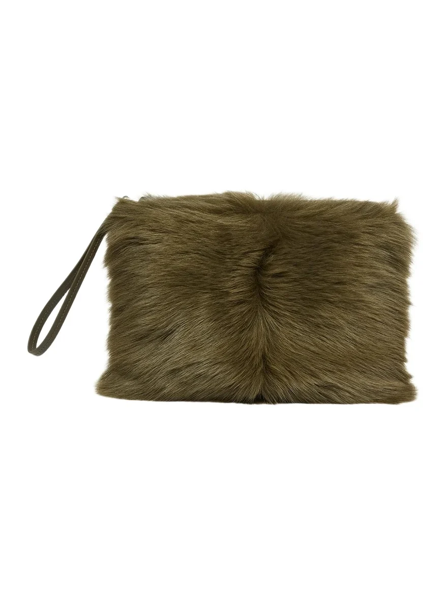 Proenza Schouler Leather & Shearling Pouch Bag