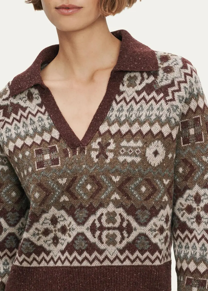 Veronica Beard Catania Fair-Isle-Style Wool-Blend Pullover Sweater | Thumbnail 5 Veronica Beard Catania Fair-Isle-Style Wool-Blend Pullover Sweater | Thumbnail 5