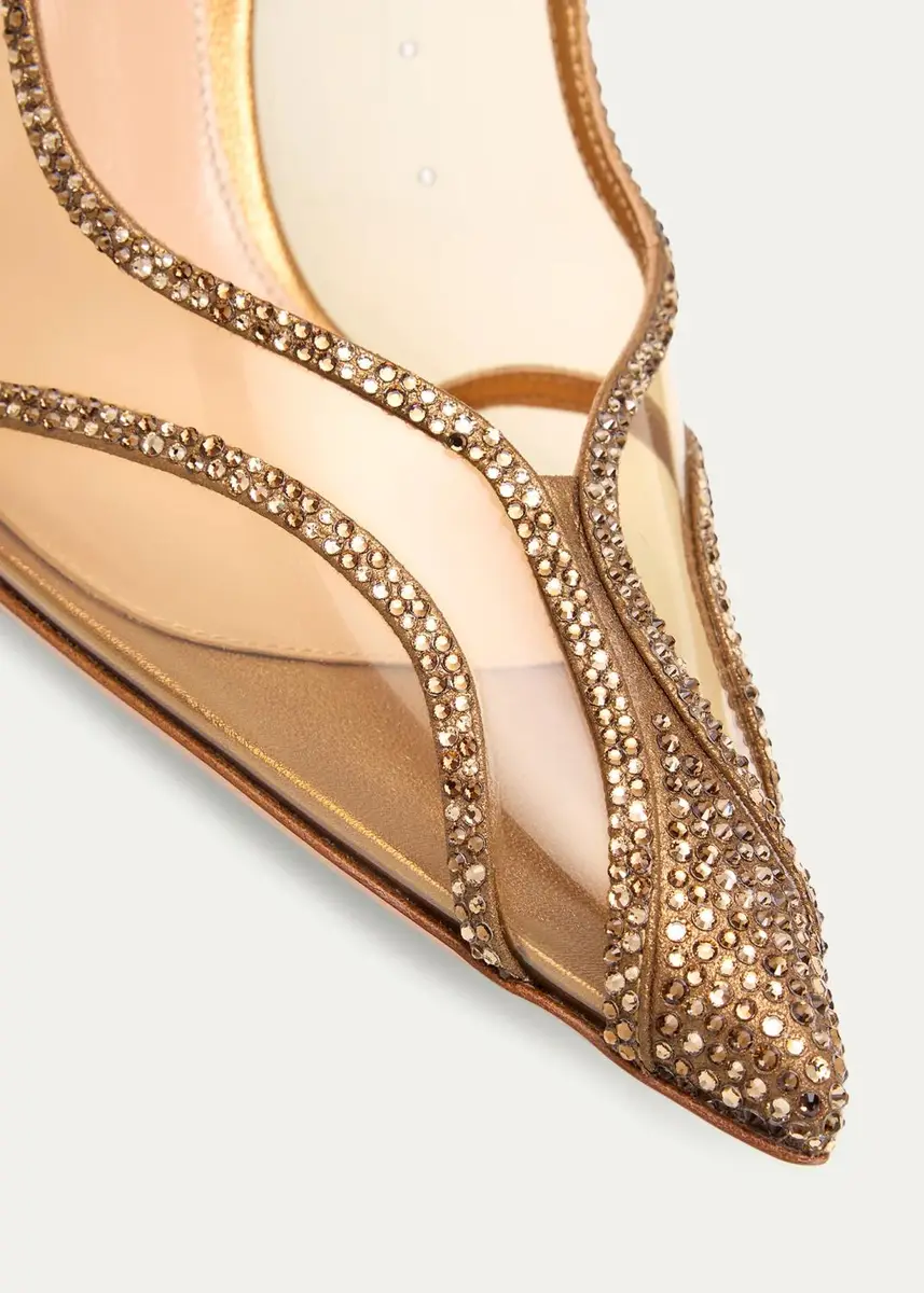Gianvito Rossi 95mm Burma Embellished Metallic Slingback Pumps | Thumbnail 5 Gianvito Rossi 95mm Burma Embellished Metallic Slingback Pumps | Thumbnail 5