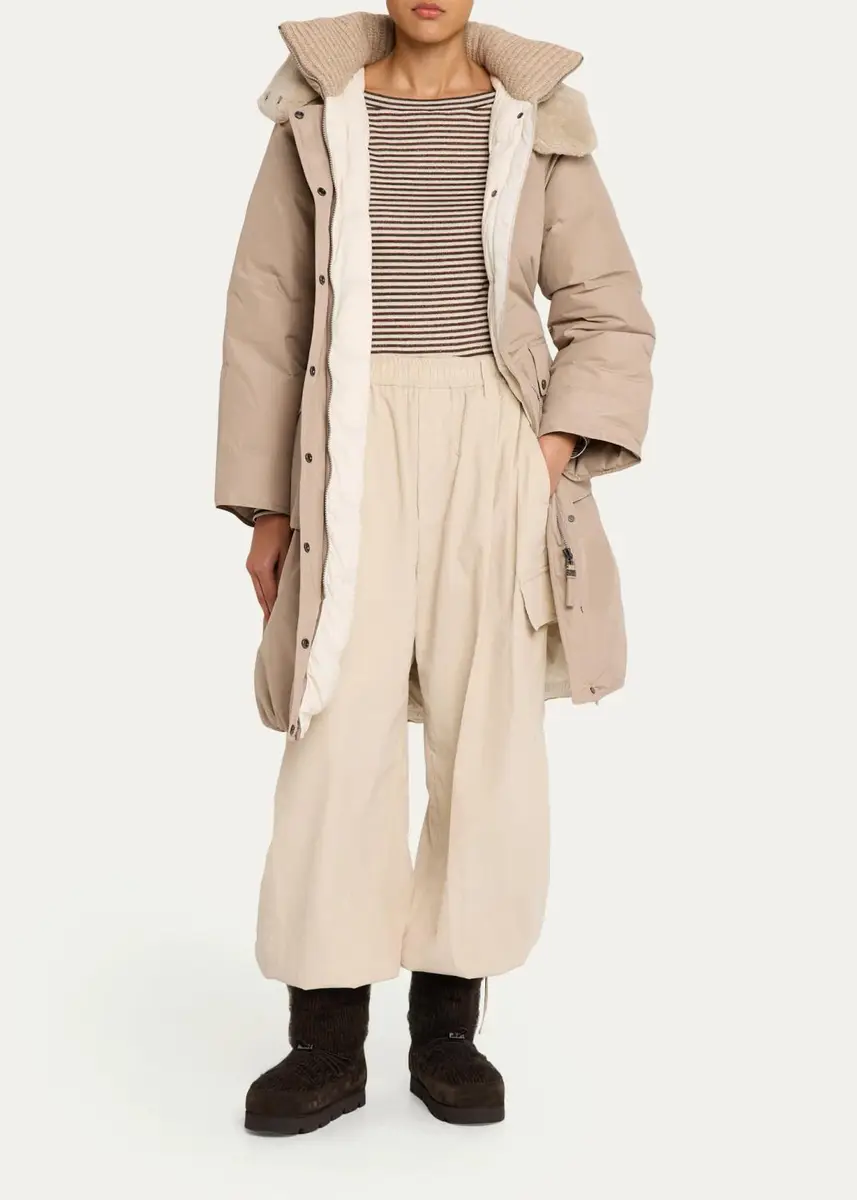 Brunello Cucinelli Glimmering Fine Stripe Wool Jersey Long-Sleeve Top | Thumbnail 2 Brunello Cucinelli Glimmering Fine Stripe Wool Jersey Long-Sleeve Top | Thumbnail 2