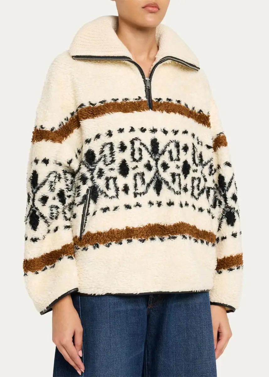 Etoile Isabel Marant Marner Fair Isle Fleece Pullover | Thumbnail 4 Etoile Isabel Marant Marner Fair Isle Fleece Pullover | Thumbnail 4