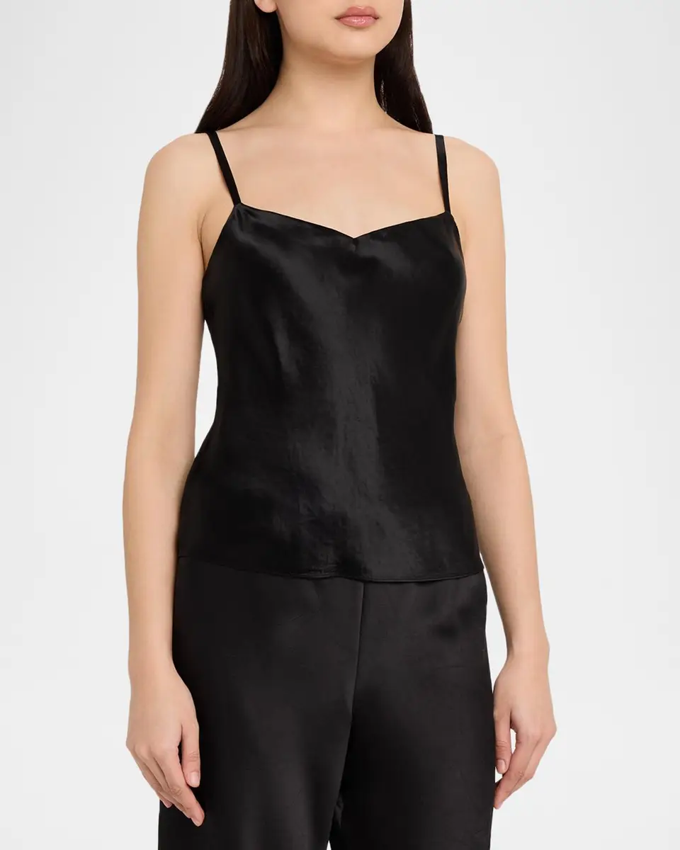 Vince Satin V-Neck Cami | Thumbnail 4 Vince Satin V-Neck Cami | Thumbnail 4