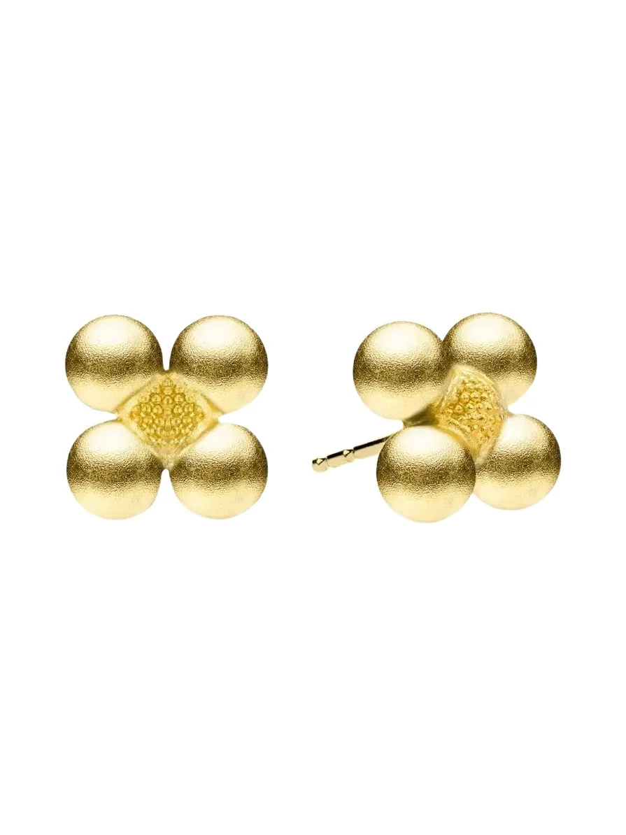 18K Yellow Gold 5mm Golden Sequence Stud Earrings 18K Yellow Gold 5mm Golden Sequence Stud Earrings