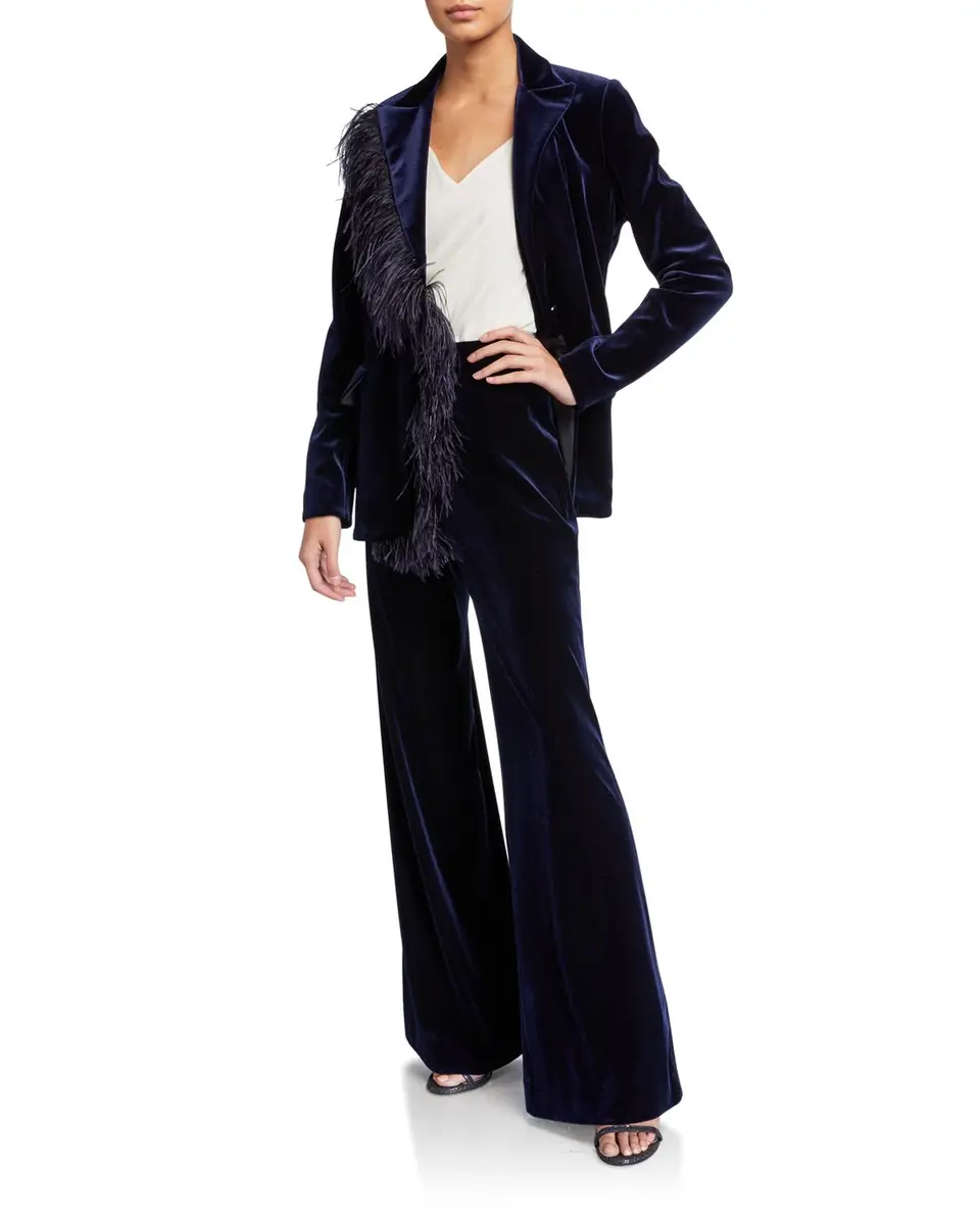 Rickie Freeman for Teri Jon Mid-Rise Velvet Pants | Thumbnail 3 Rickie Freeman for Teri Jon Mid-Rise Velvet Pants | Thumbnail 3