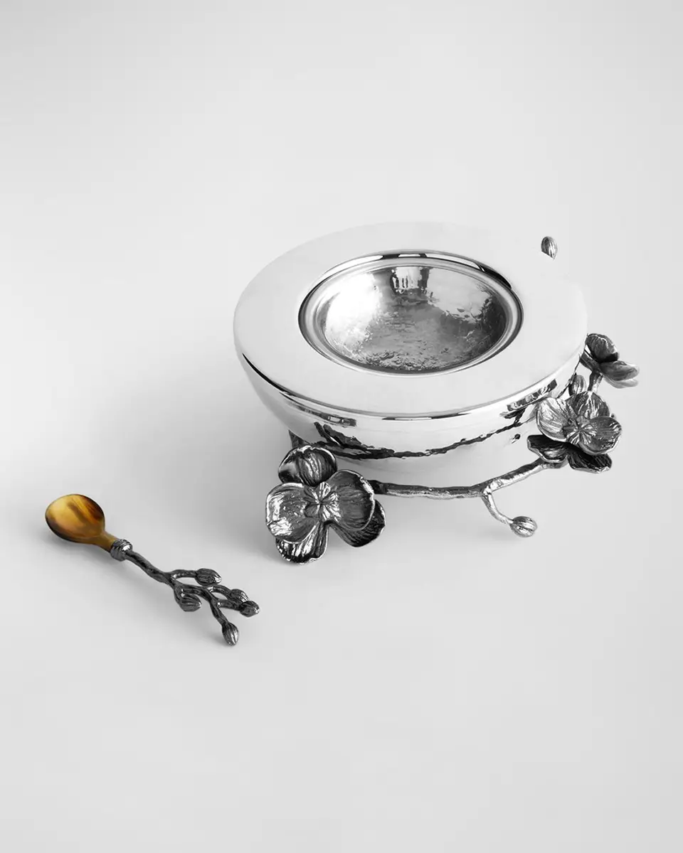 Michael Aram Black Orchid Caviar Dish with Spoon | Thumbnail 3