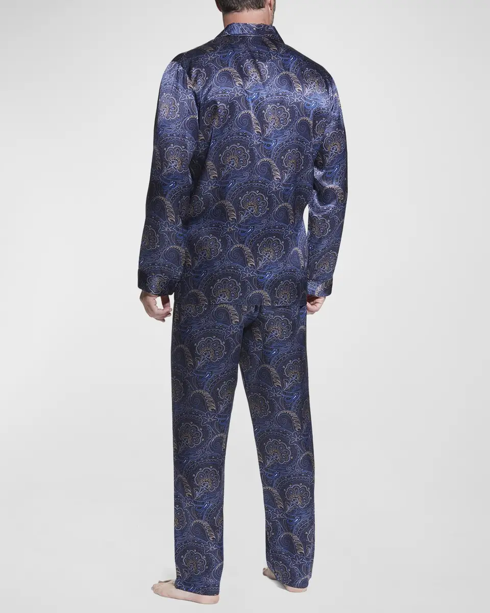 Majestic International Men's Silk Paisley Pajama Set | Thumbnail 3