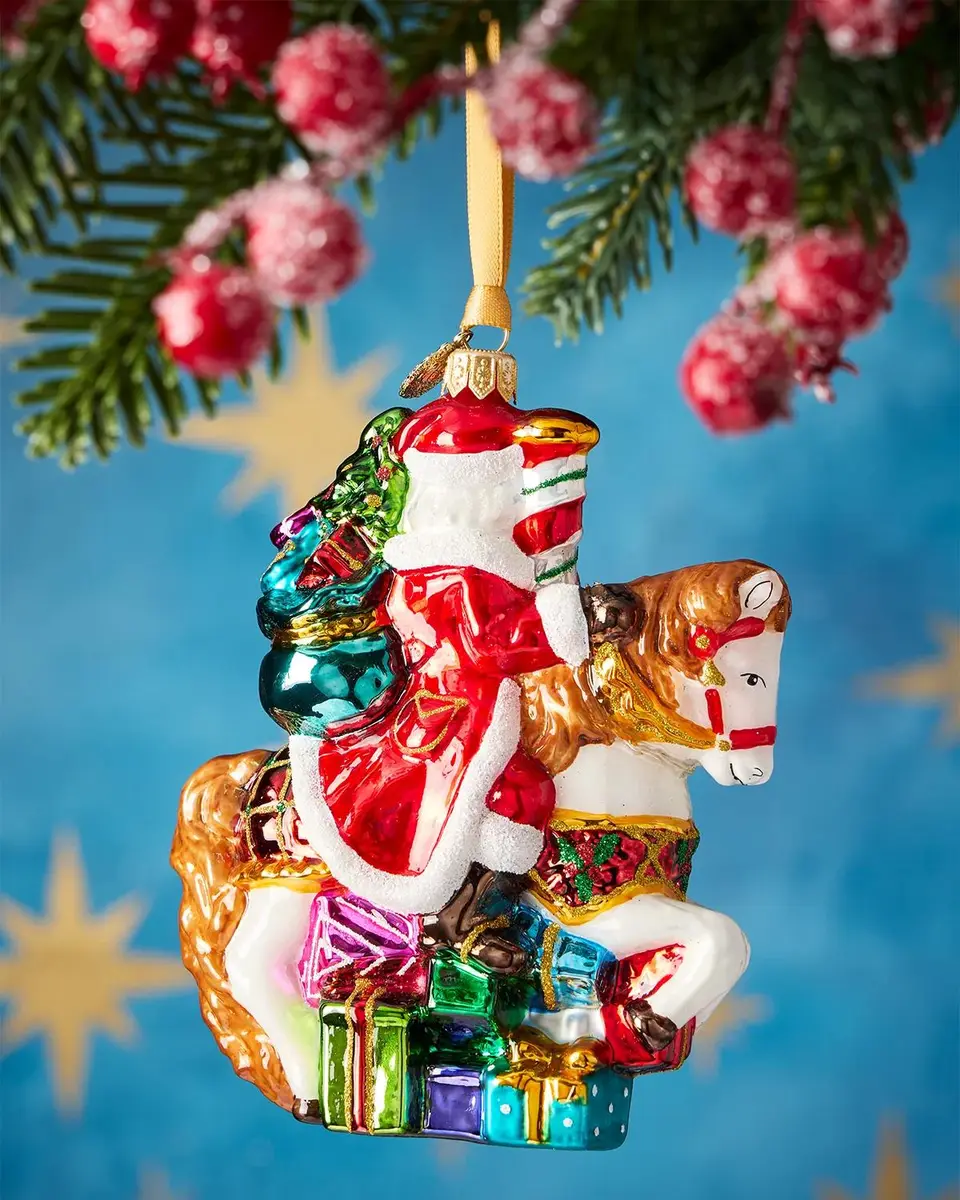 John Huras Santa on a Carousel Christmas Ornament | Thumbnail 2 John Huras Santa on a Carousel Christmas Ornament | Thumbnail 2