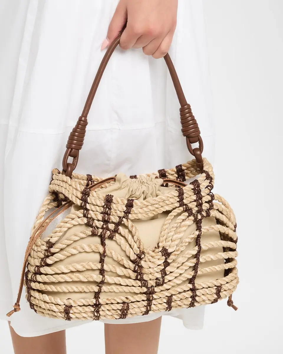 POOLSIDE The Rope Woven Jute Tote Bag | Thumbnail 2