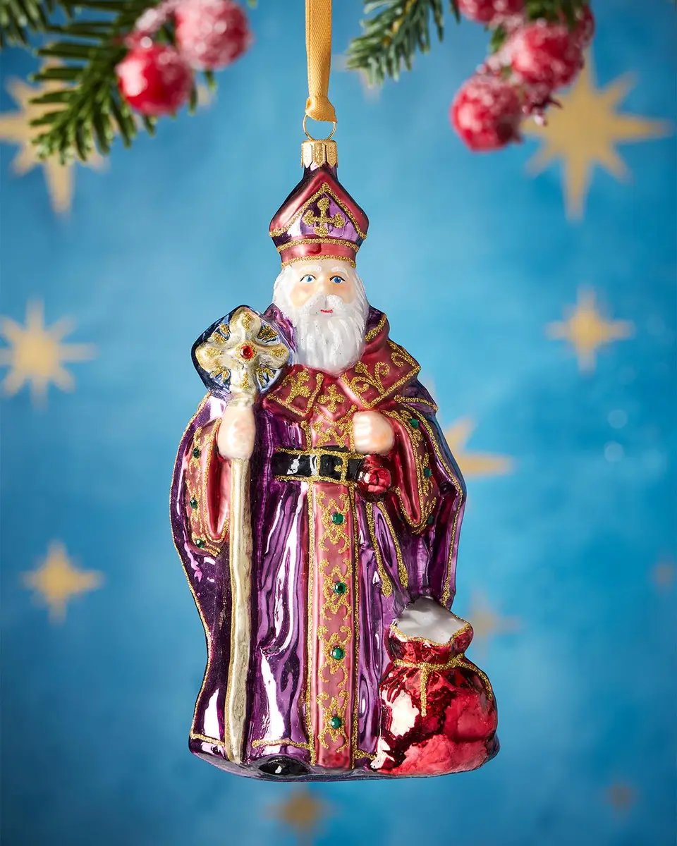 Exclusive Bishop Santa Glass Ornament | Thumbnail 3 Exclusive Bishop Santa Glass Ornament | Thumbnail 3