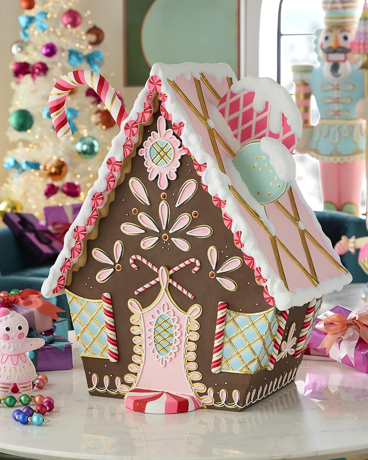 Glitterville Brown Gingerbread House Christmas Display
