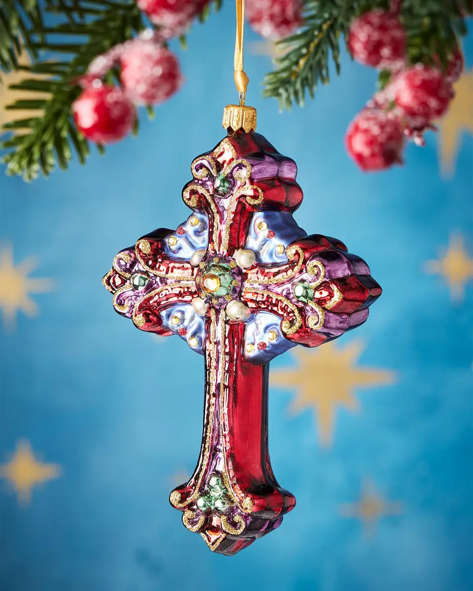 Exclusive Glass Cross Ornament | Thumbnail 2
