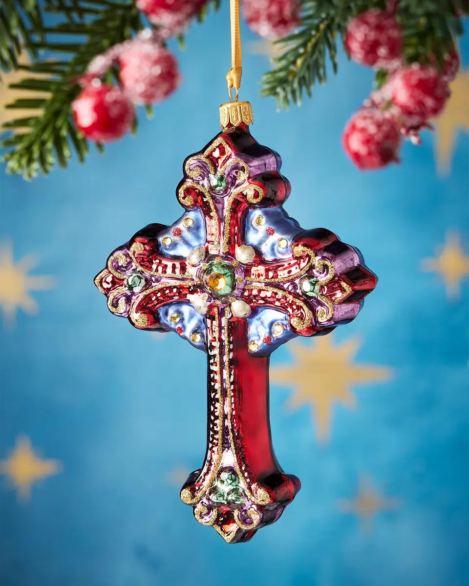 Exclusive Glass Cross Ornament | Thumbnail 3