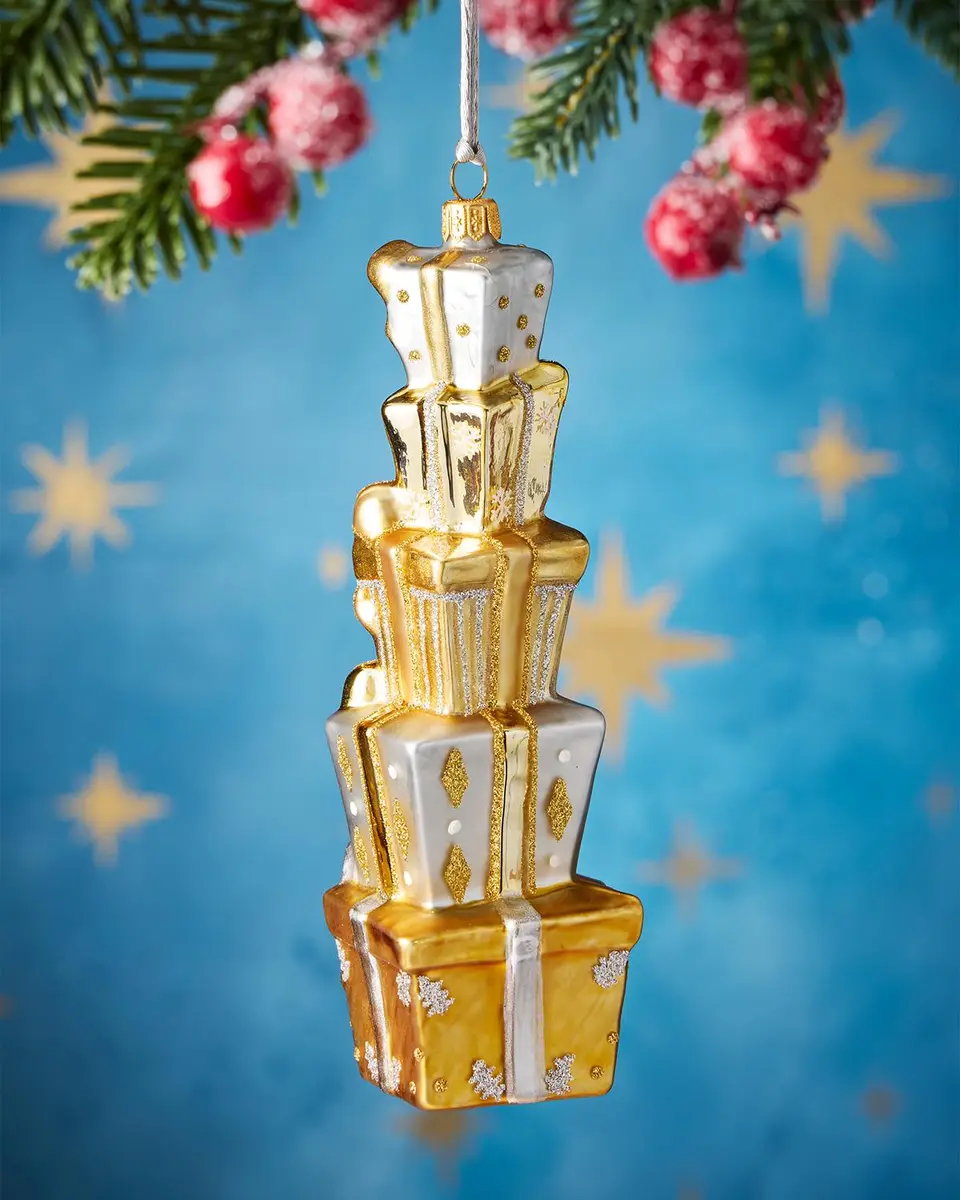 Exclusive Stack Of Presents Glass Ornament | Thumbnail 2