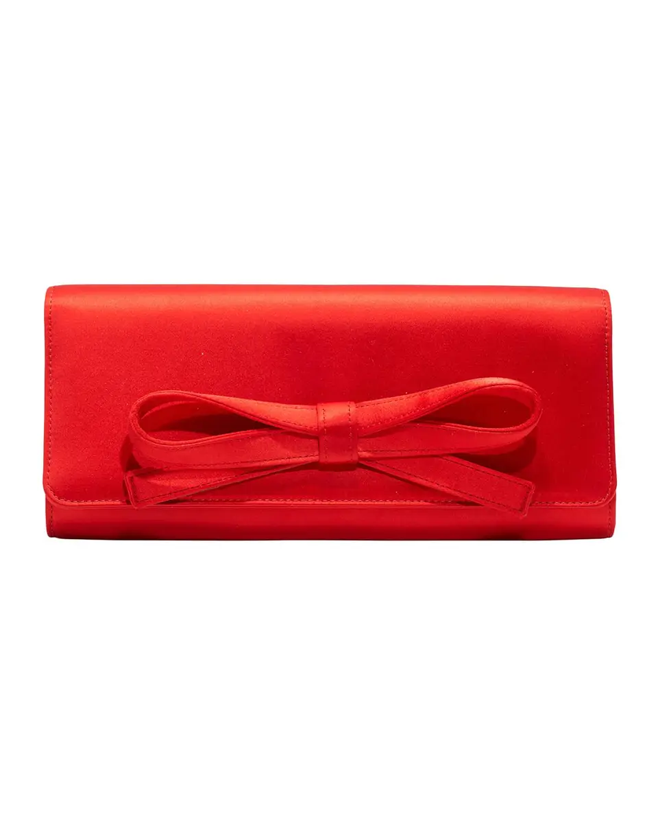 Carolina Herrera Margaret Bow-Front Satin Clutch Bag | Thumbnail 3