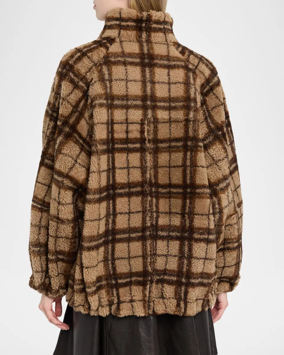 Brunello Cucinelli Check Lamb Shearling Zip Jacket | Thumbnail 3 Brunello Cucinelli Check Lamb Shearling Zip Jacket | Thumbnail 3