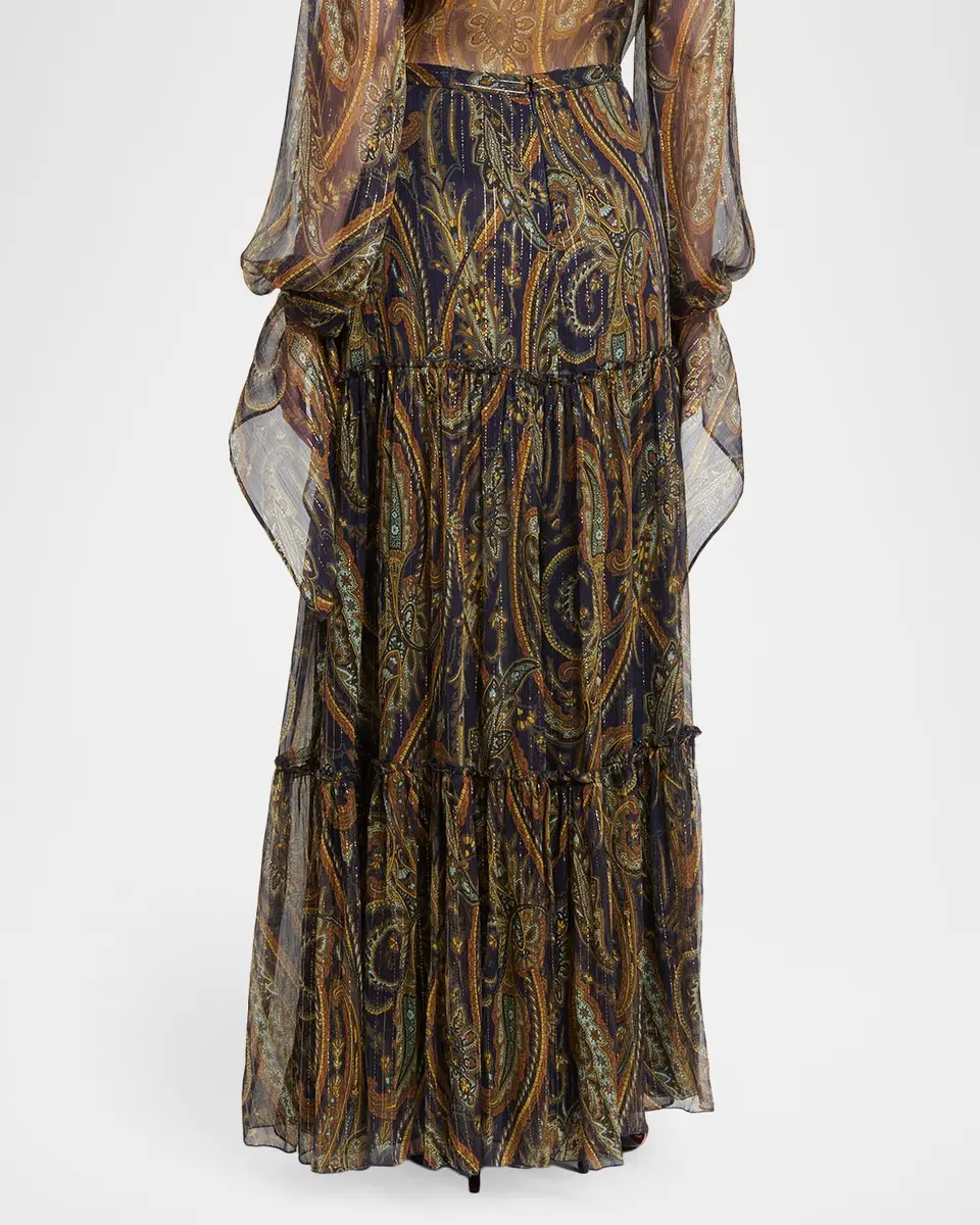 Etro Long Silk Paisley Skirt | Thumbnail 3 Etro Long Silk Paisley Skirt | Thumbnail 3