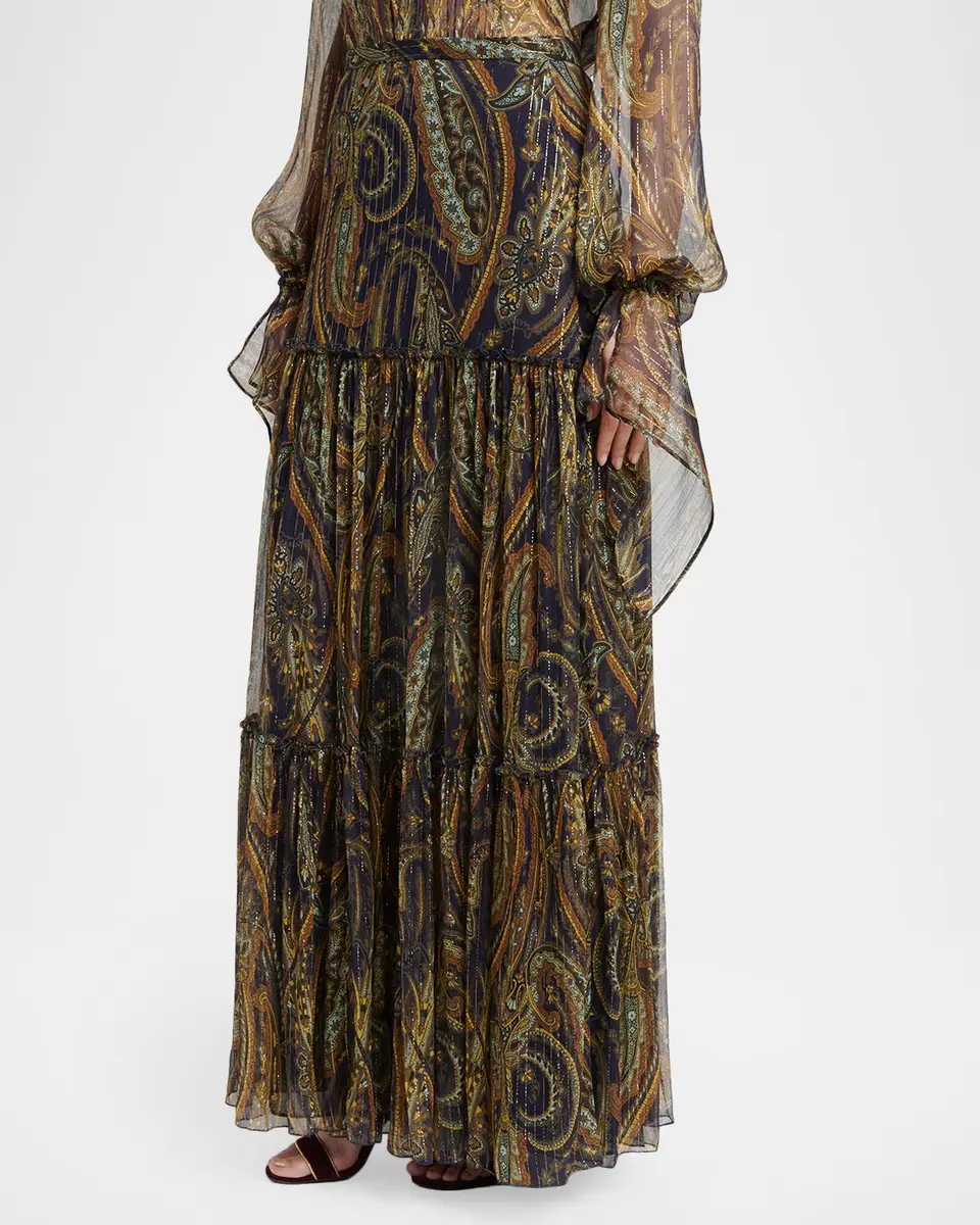 Etro Long Silk Paisley Skirt | Thumbnail 4 Etro Long Silk Paisley Skirt | Thumbnail 4