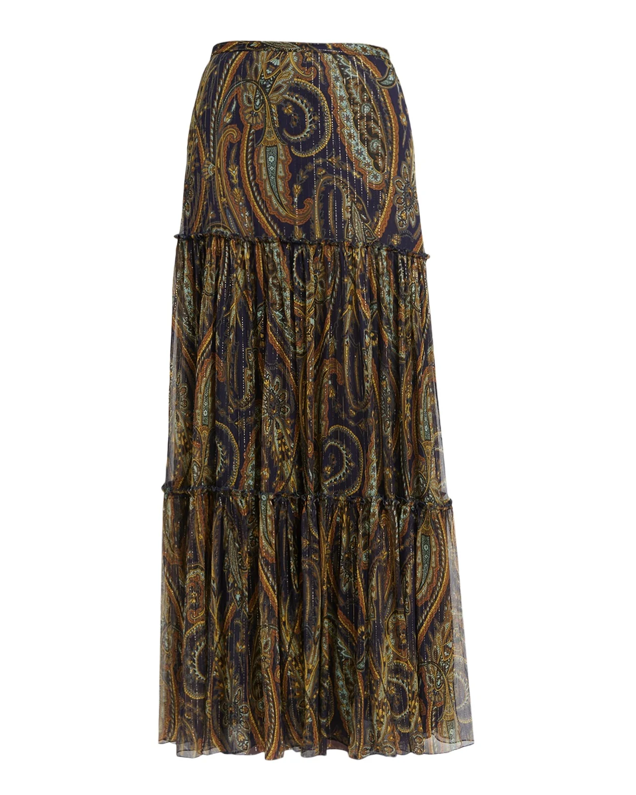 Long Silk Paisley Skirt