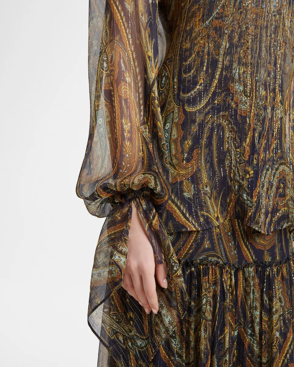 Etro Paisley Semi-Sheer Silk Long-Sleeve Blouse | Thumbnail 5 Etro Paisley Semi-Sheer Silk Long-Sleeve Blouse | Thumbnail 5